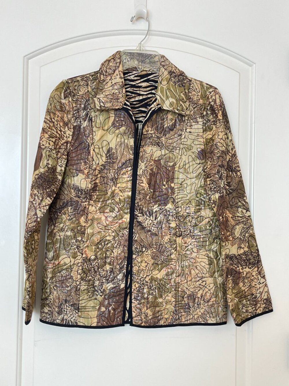Chico's Reversible Jacket Blazer Small 0 Two Jackets In One - Picture 1 of 6